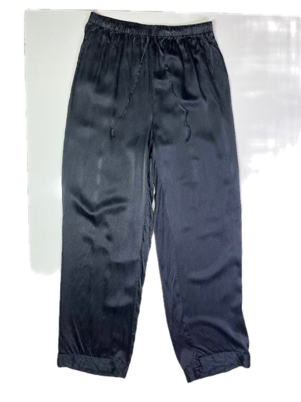 Fisher's Finery Women's Size M Black Silk Pull-On Pajama Pants